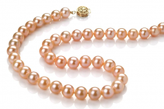 7-8mm di Perle Acqua Dolce Collana en Rosa