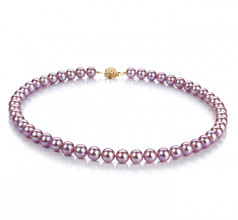 7-8mm di Perle Acqua Dolce Collana en Lavanda