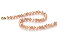 6-7mm di Perle Acqua Dolce Collana en Rosa