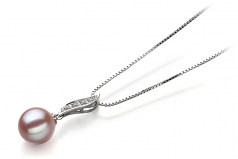 9-10mm di Perle Acqua Dolce Pendente en Clementina Lavanda