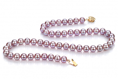 7-8mm di Perle Acqua Dolce Collana en Lavanda