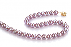 7-8mm di Perle Acqua Dolce Collana en Lavanda