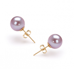 7-8mm di Perle Acqua Dolce Orecchini en Lavanda