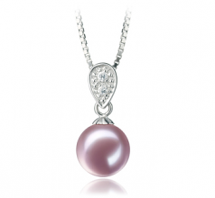 7-8mm di Perle Acqua Dolce Pendente en Daria Lavanda
