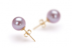 7-8mm di Perle Acqua Dolce Orecchini en Lavanda