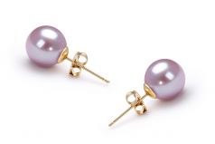 7-8mm di Perle Acqua Dolce Orecchini en Lavanda