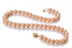8.5-9.5mm di Perle Acqua Dolce Collana en Rosa