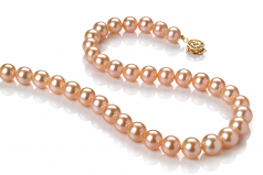 8.5-9.5mm di Perle Acqua Dolce Collana en Rosa