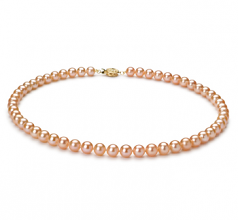 6-6.5mm di Perle Acqua Dolce Collana en Rosa