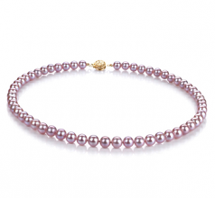 6-6.5mm di Perle Acqua Dolce Collana en Lavanda