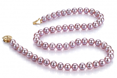 6-6.5mm di Perle Acqua Dolce Collana en Lavanda