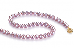 6-6.5mm di Perle Acqua Dolce Collana en Lavanda