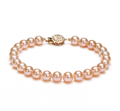 6-6.5mm di Perle Acqua Dolce Bracciale en Rosa