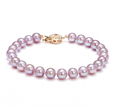 6-7mm di Perle Acqua Dolce Bracciale en Lavanda