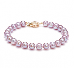 6-7mm AAAA Quality di Perle Acqua Dolce Bracciale in Lavanda