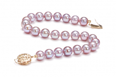 6-7mm di Perle Acqua Dolce Bracciale en Lavanda