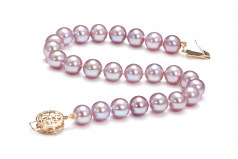 6-7mm AAAA Quality di Perle Acqua Dolce Bracciale in Lavanda