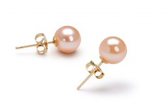 6-7mm di Perle Acqua Dolce Orecchini en Rosa