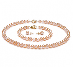 6-6.5mm di Perle Acqua Dolce Parure en Rosa