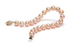 7-8mm di Perle Acqua Dolce Bracciale en Rosa