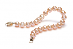 7-8mm AAA Quality di Perle Acqua Dolce Bracciale in Rosa