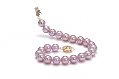 7.5-8mm di Perle Acqua Dolce Bracciale en Lavanda