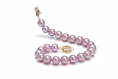 7.5-8mm AAA Quality di Perle Acqua Dolce Bracciale in Lavanda