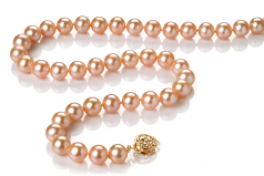 7-8mm di Perle Acqua Dolce Collana en Rosa