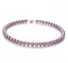 7.5-8mm di Perle Acqua Dolce Collana en Lavanda