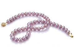 7.5-8mm di Perle Acqua Dolce Collana en Lavanda