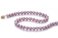 7.5-8mm di Perle Acqua Dolce Collana en Lavanda
