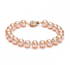 8.5-9.5mm AAA Quality di Perle Acqua Dolce Bracciale in Rosa