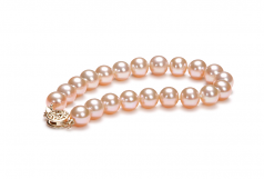 8.5-9.5mm di Perle Acqua Dolce Bracciale en Rosa