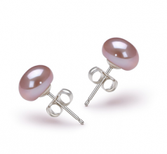 7-8mm di Perle Acqua Dolce Orecchini en Lavanda