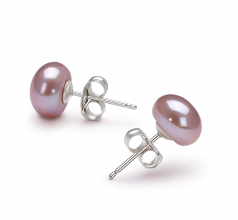 7-8mm di Perle Acqua Dolce Orecchini en Lavanda