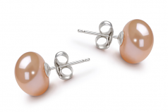 9-10mm di Perle Acqua Dolce Orecchini en Rosa