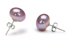 9-10mm di Perle Acqua Dolce Orecchini en Lavanda