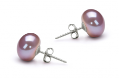 9-10mm di Perle Acqua Dolce Orecchini en Lavanda