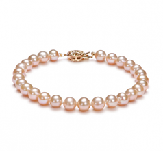 6-7mm di Perle Acqua Dolce Bracciale en Rosa