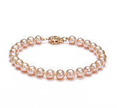 6-7mm AAA Quality di Perle Acqua Dolce Bracciale in Rosa