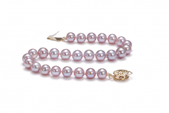 6-7mm di Perle Acqua Dolce Bracciale en Lavanda