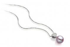 7-8mm di Perle Acqua Dolce Pendente en Festoso Lavanda