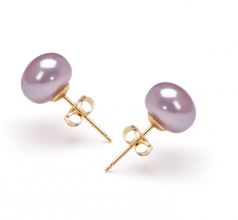 7-8mm di Perle Acqua Dolce Orecchini en Lavanda