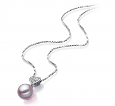 7-8mm di Perle Acqua Dolce Pendente en Festoso Lavanda