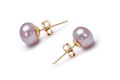 7-8mm di Perle Acqua Dolce Orecchini en Lavanda