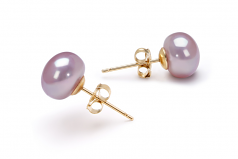 7-8mm di Perle Acqua Dolce Orecchini en Lavanda