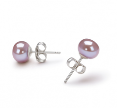 6-7mm di Perle Acqua Dolce Orecchini en Lavanda