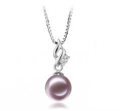 7-8mm di Perle Acqua Dolce Pendente en Zalina Lavanda