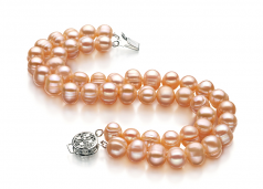 6-7mm di Perle Acqua Dolce Bracciale en Evelina Rosa