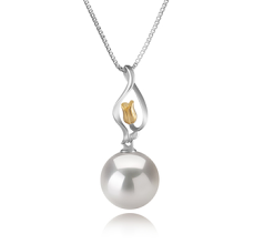 11-12mm di Perle Acqua Dolce - Edison Pendente en Caresse Bianco